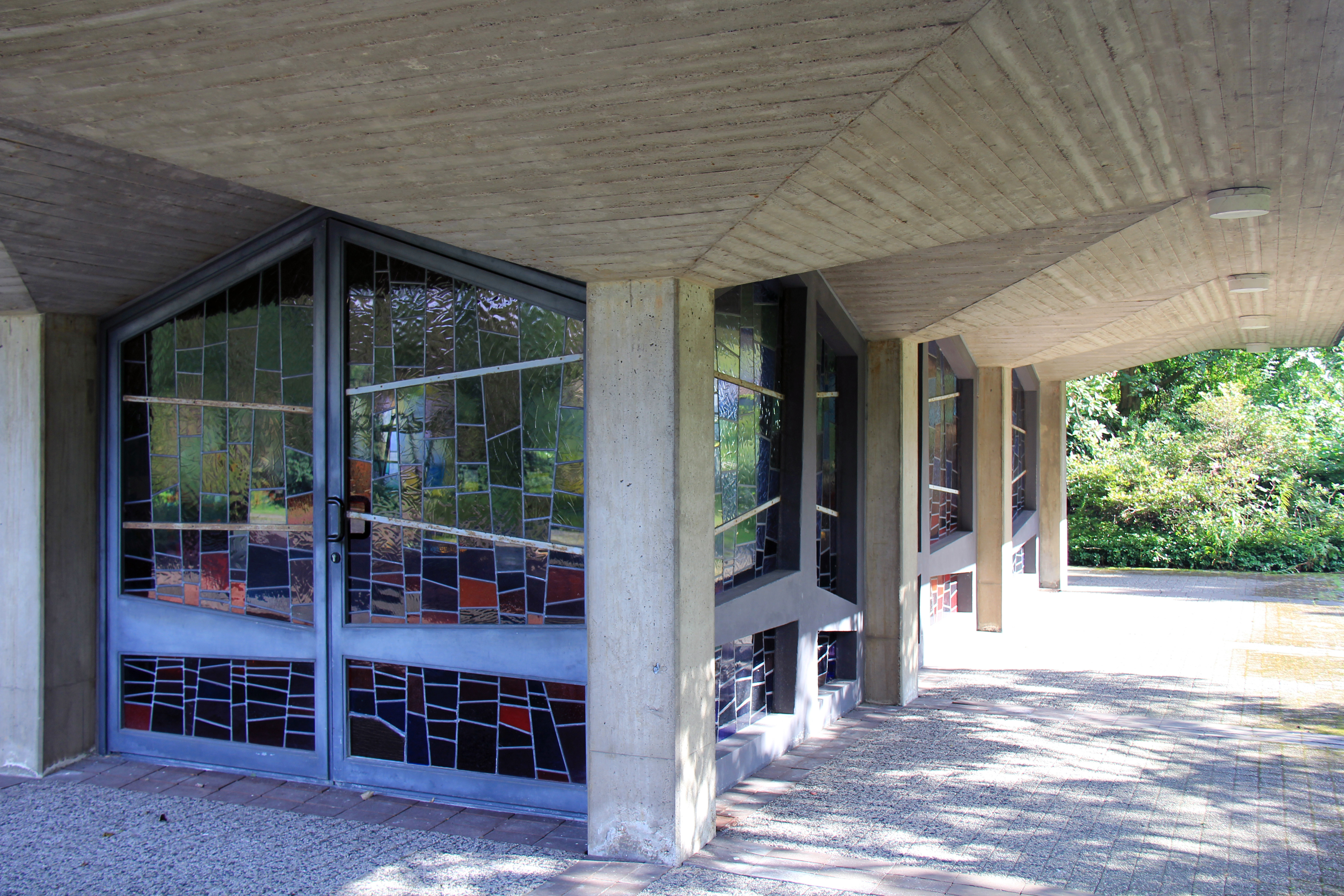 Detail der Trauerhalle im Vorzustand