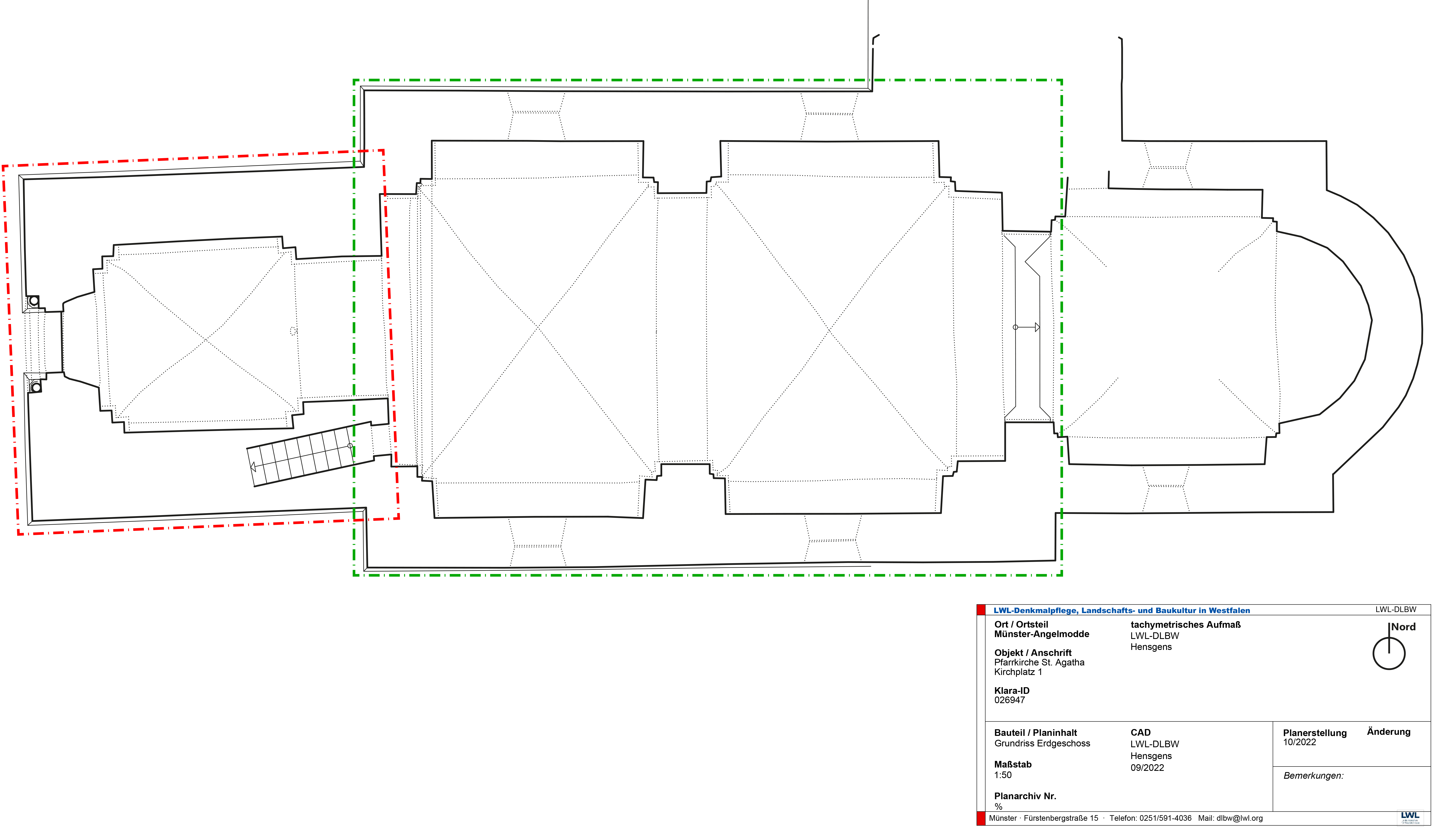 Grundriss des Erdgeschosses von St. Agatha