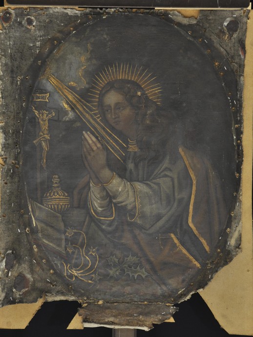 Hl. Maria Magdalena, Zustand vor der Restaurierung (vergrößerte Bildansicht wird geöffnet)