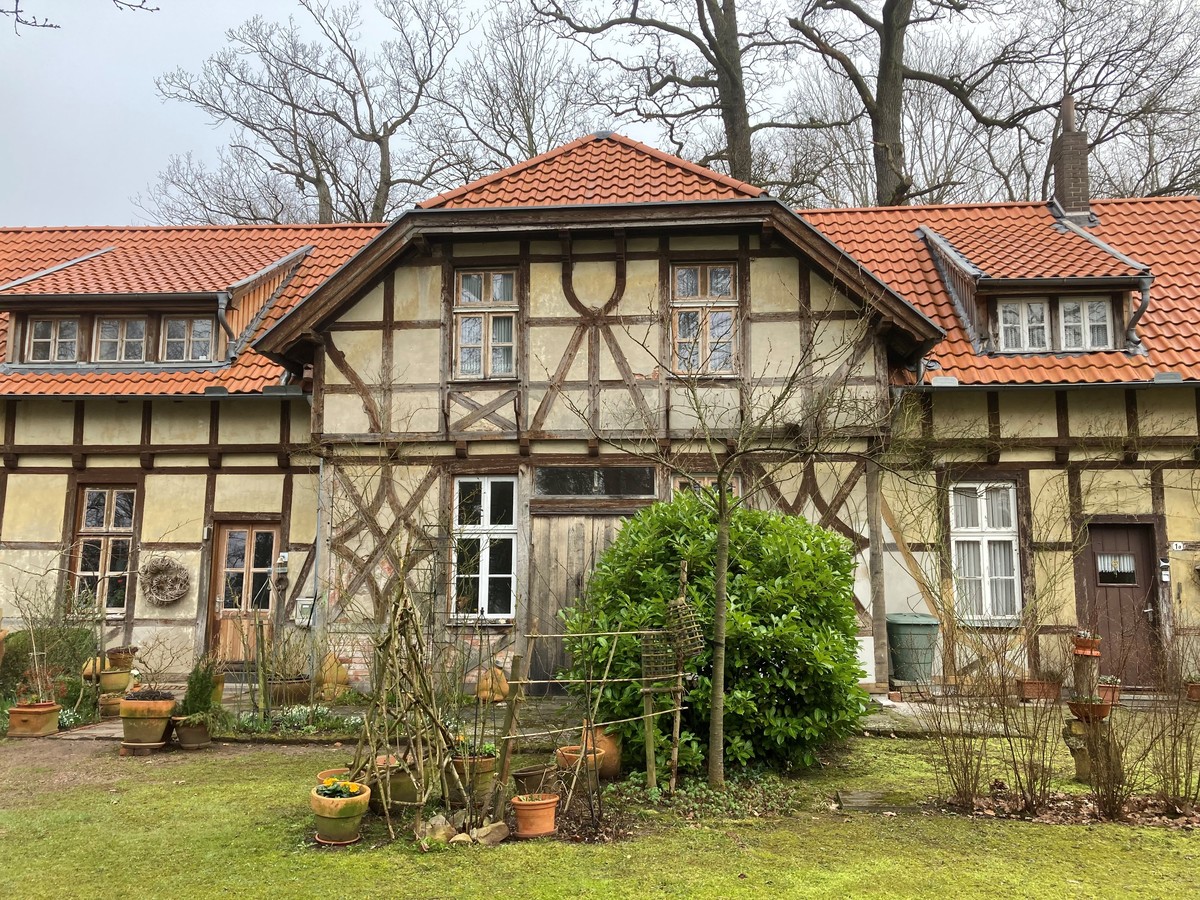 Ausschnitt der Fachwerkfassade