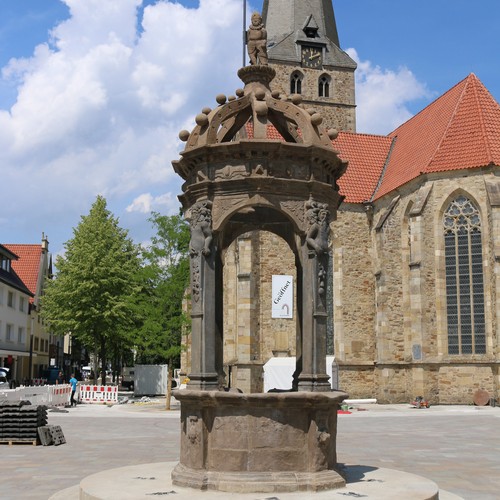 Der Brunnen auf dem Neuen Markt in Herford