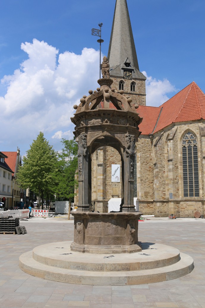 Der Brunnen auf dem Neuen Markt in Herford