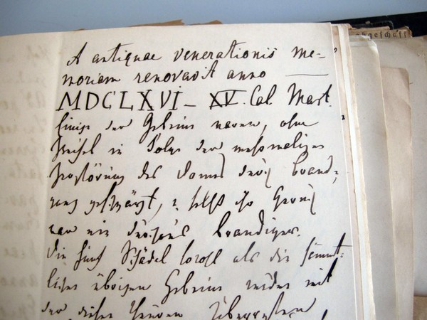 Notiz zur Neuanlage der Grablege in der Krypta des Paderborner Doms 1666