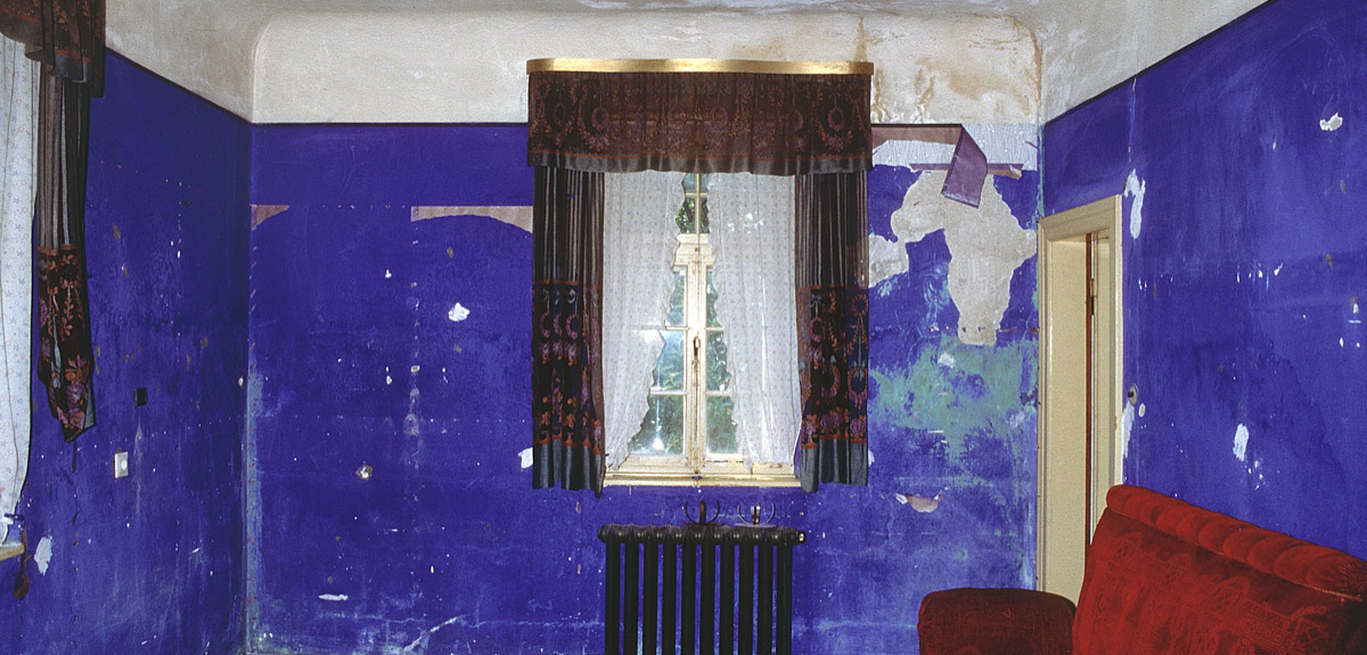 Blaues Zimmer mit Resten der grünen Fassung von 1924.