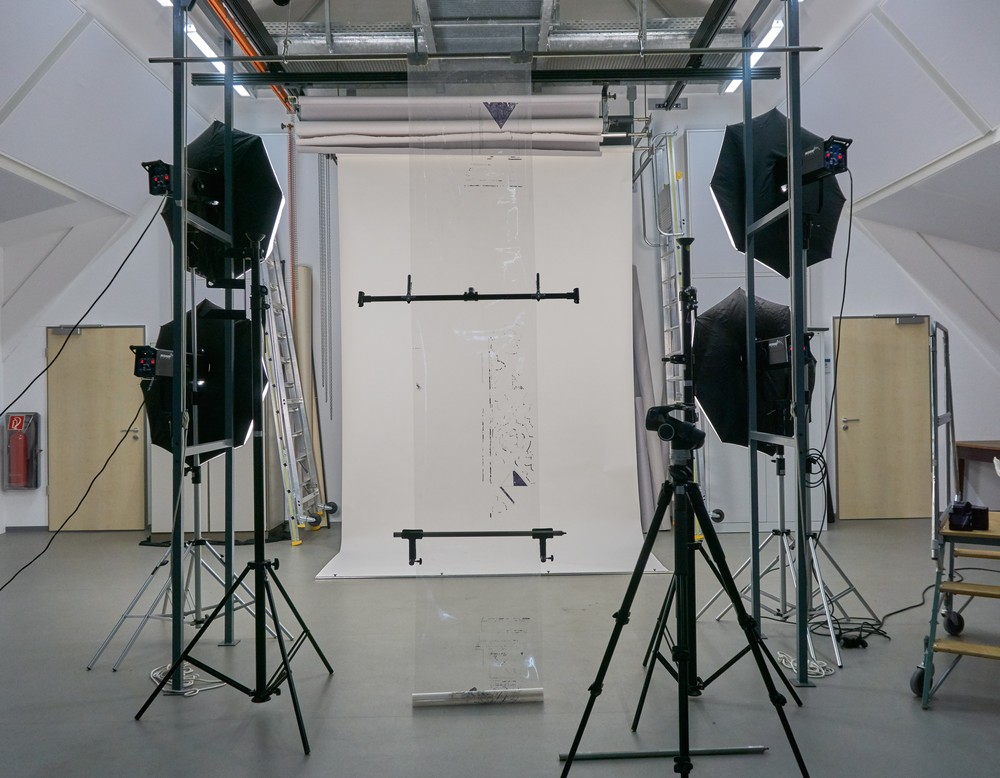 Aufbau für eine Durchlicht-Fotografie