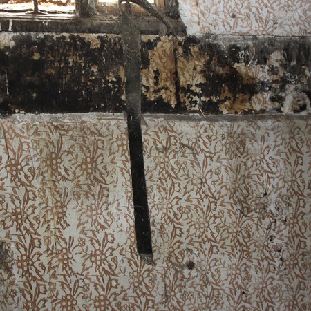 Raumausmalung mit Distelmotiv in Schablonierungstechnik, vor 1850 Raumausmalung mit Distelmotiv in Schablonierungstechnik, vor 1850