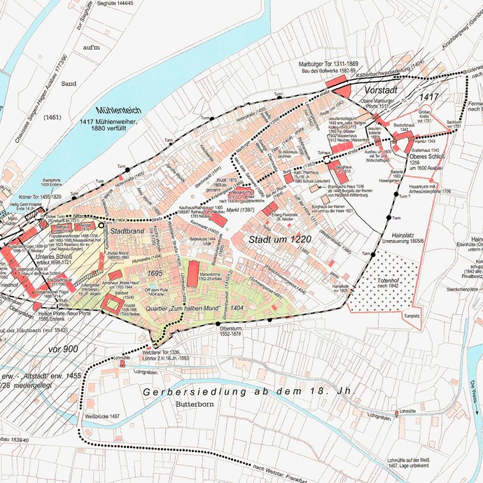 Entwicklungskarte aus dem Westfälischen Städteatlas, Lieferung VIII (vergrößerte Bildansicht wird geöffnet)