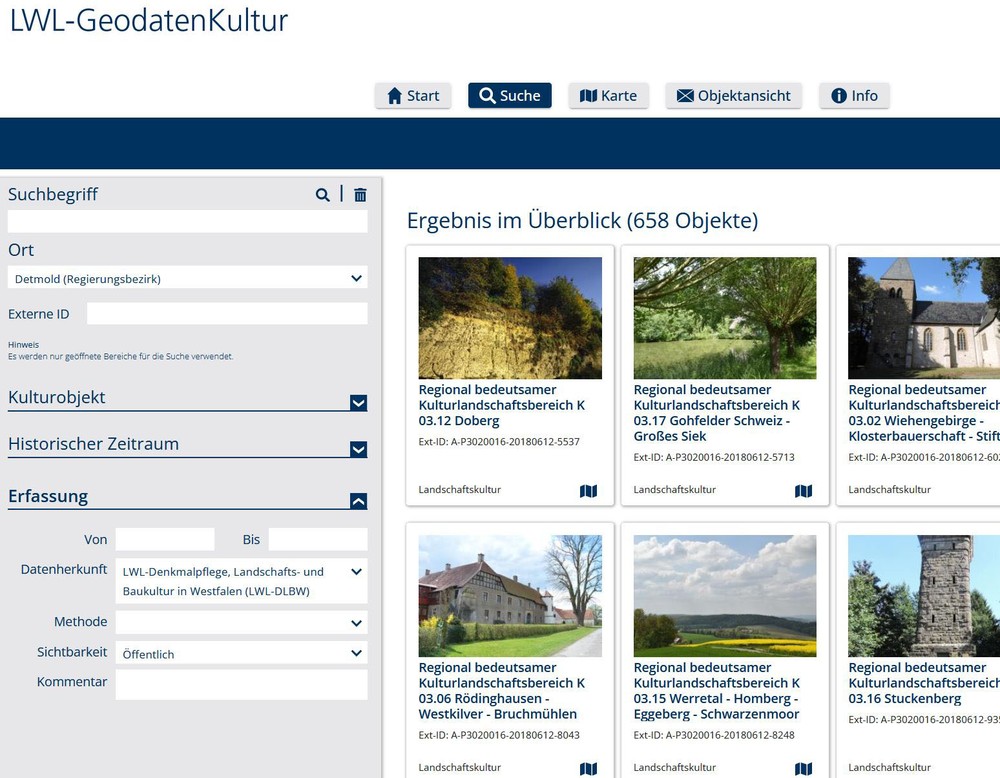 Blick auf die Internetseite