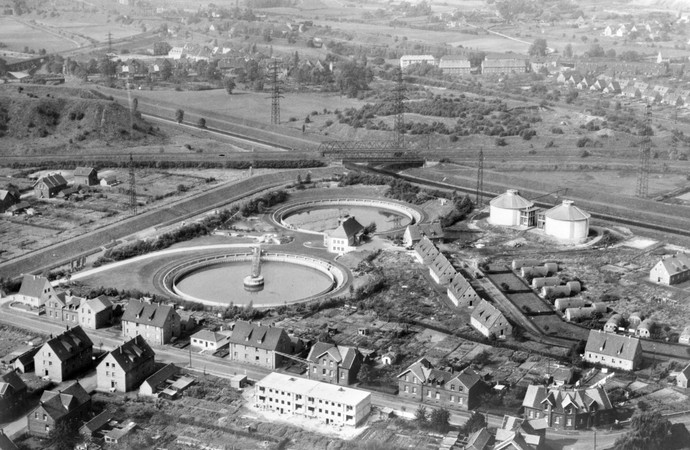 Luftbild schwarz-weiß