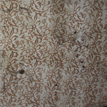 Raumausmalung mit Distelmotiv in Schablonierungstechnik, vor 1850 Raumausmalung mit Distelmotiv in Schablonierungstechnik, vor 1850