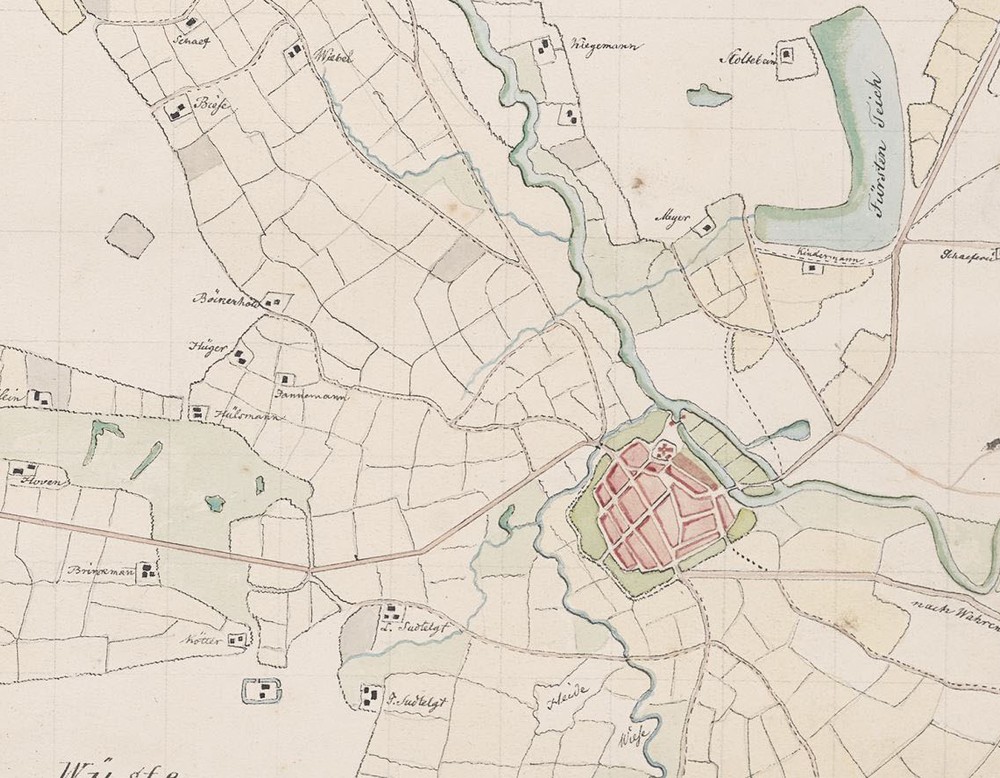 Historische Karte der Stadt Telgte