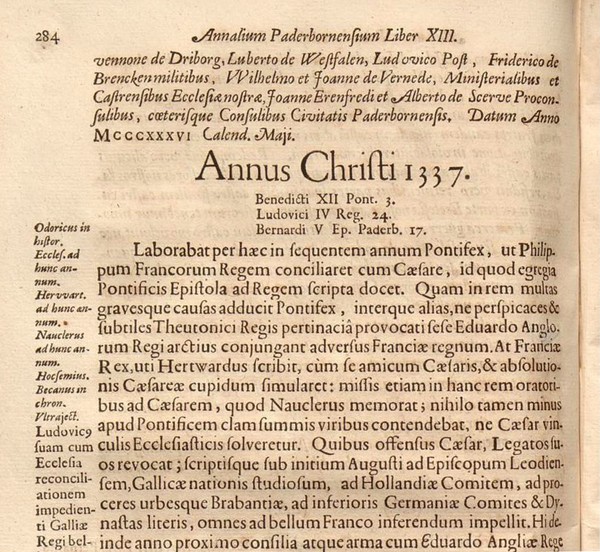 Buchseite Annalium Paderbornensium Liber XIII