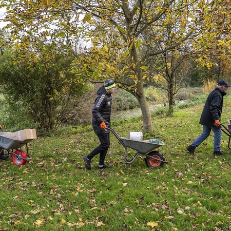 Transport mit drei Schubkarren