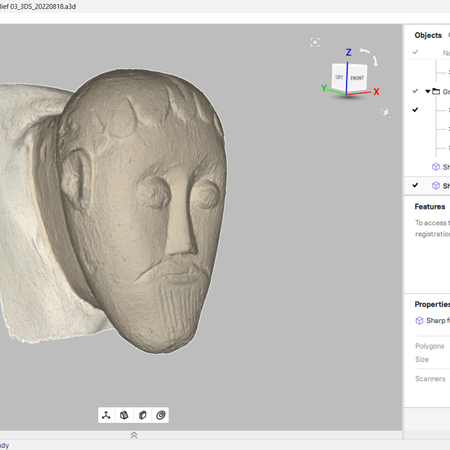 Mithilfe des Strukturlichtscanners erstelltes Modell