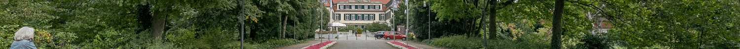 Blumengesäumte Zufahrt zum Haus Berge